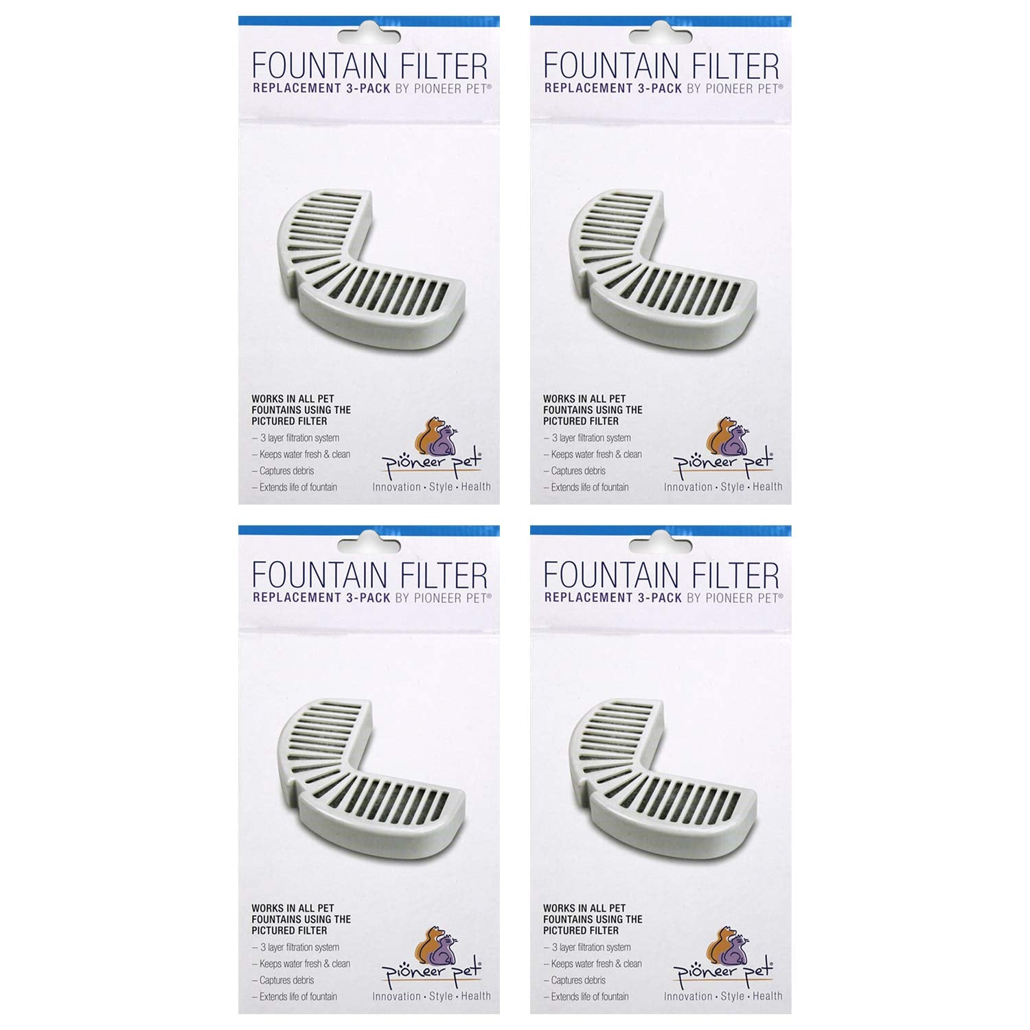 Pioneer Pet Raindrop — Filtros de Repuesto con Carbón Granulado para Fuentes Cerámicas y de Acero Inoxidable para Perros y Gatos