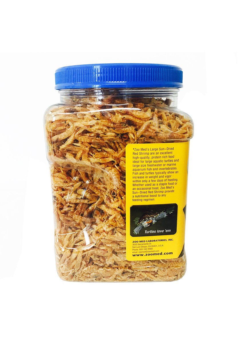 Zoo Med Sun-Dried Red Shrimp — Camarones Secados al Sol para Tortugas Acuáticas y Peces de Acuario
