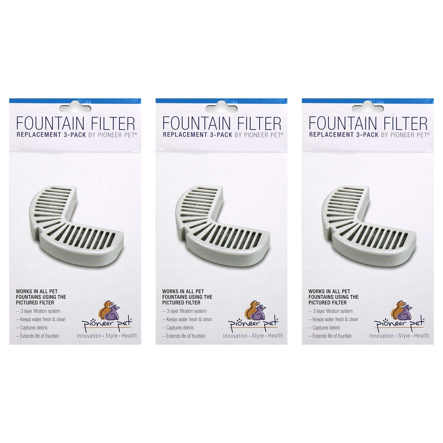Pioneer Pet Raindrop — Filtros de Repuesto con Carbón Granulado para Fuentes Cerámicas y de Acero Inoxidable para Perros y Gatos
