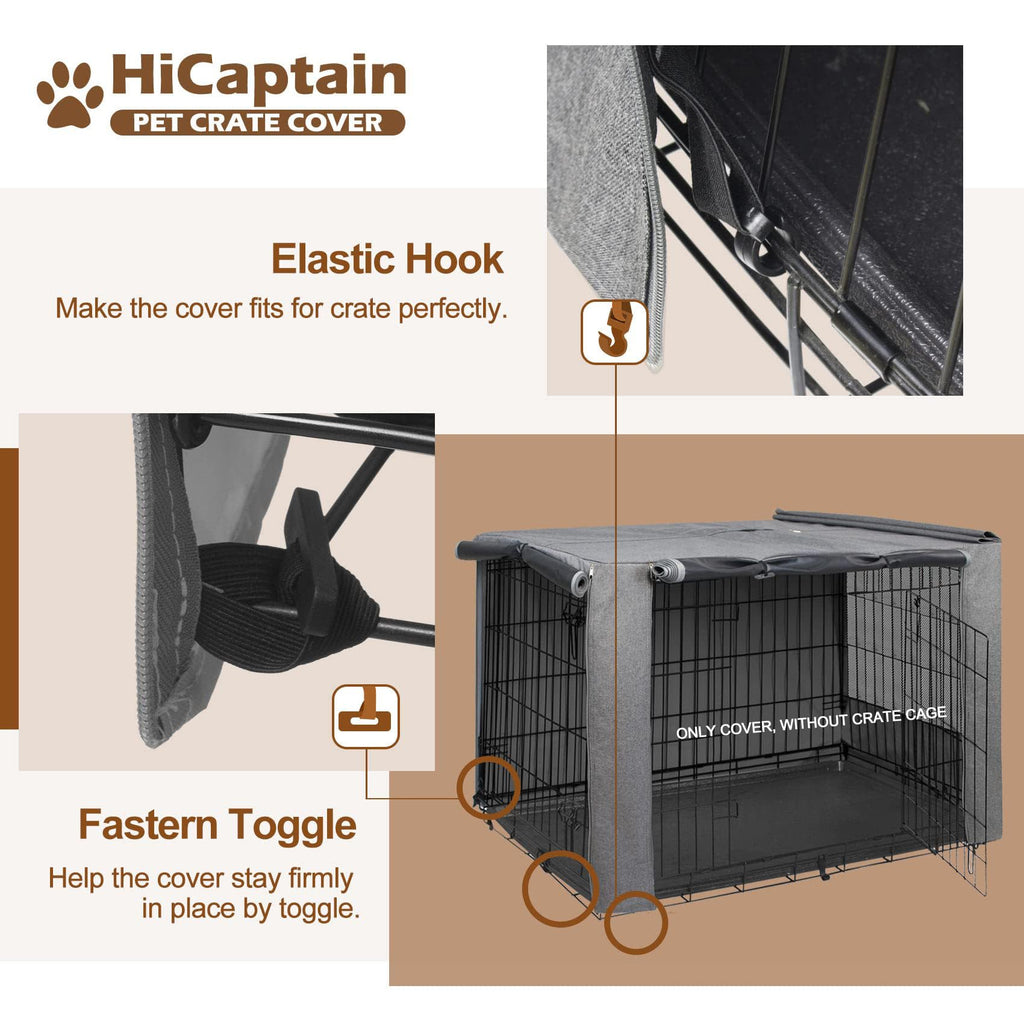 HiCaptain — Cubierta para Jaula de Perro en Poliéster 600D, Resistente al Viento y al Agua, para Uso Interior y Exterior