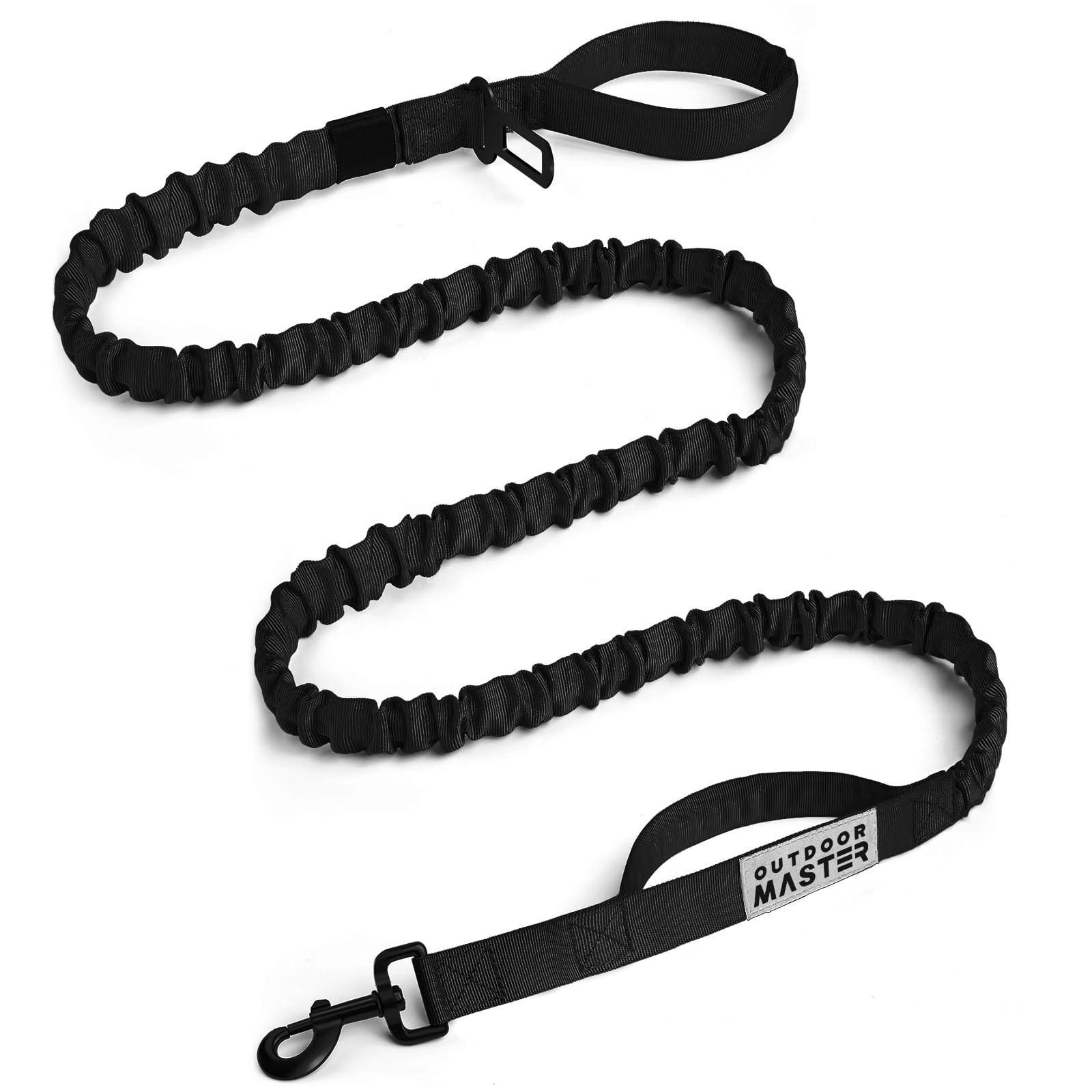 OutdoorMaster Bungee — Correa Elástica con Doble Mango Acolchado y Mosquetón 360° para Perro