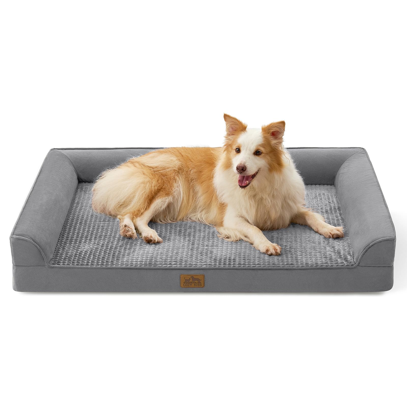 COZY KISS — Cama Ortopédica con Soporte en Espuma tipo Huevo y Bordes Acolchados en U para Perro