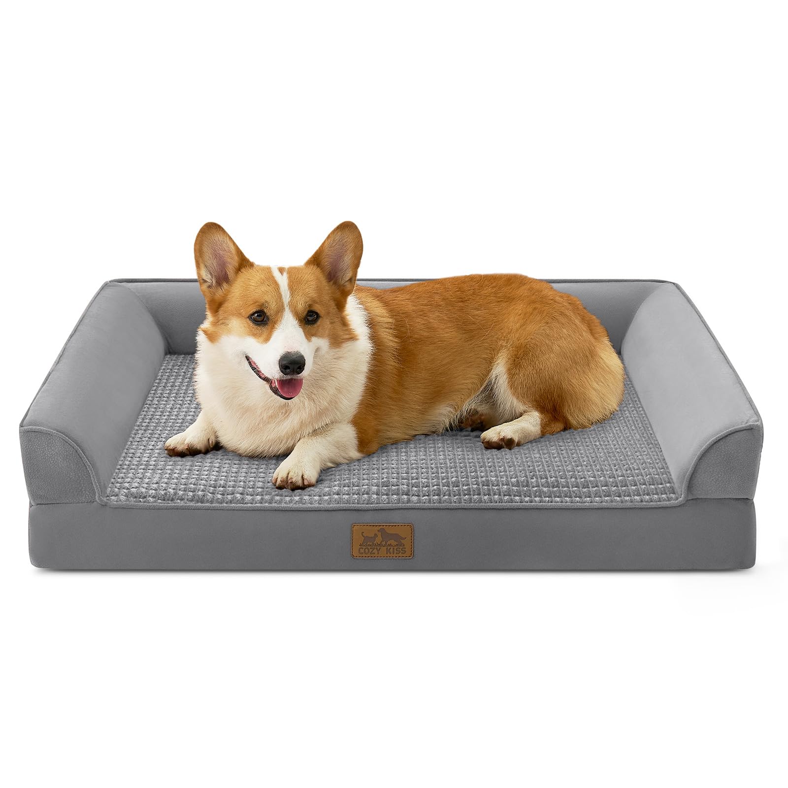 COZY KISS — Cama Ortopédica con Soporte en Espuma tipo Huevo y Bordes Acolchados en U para Perro