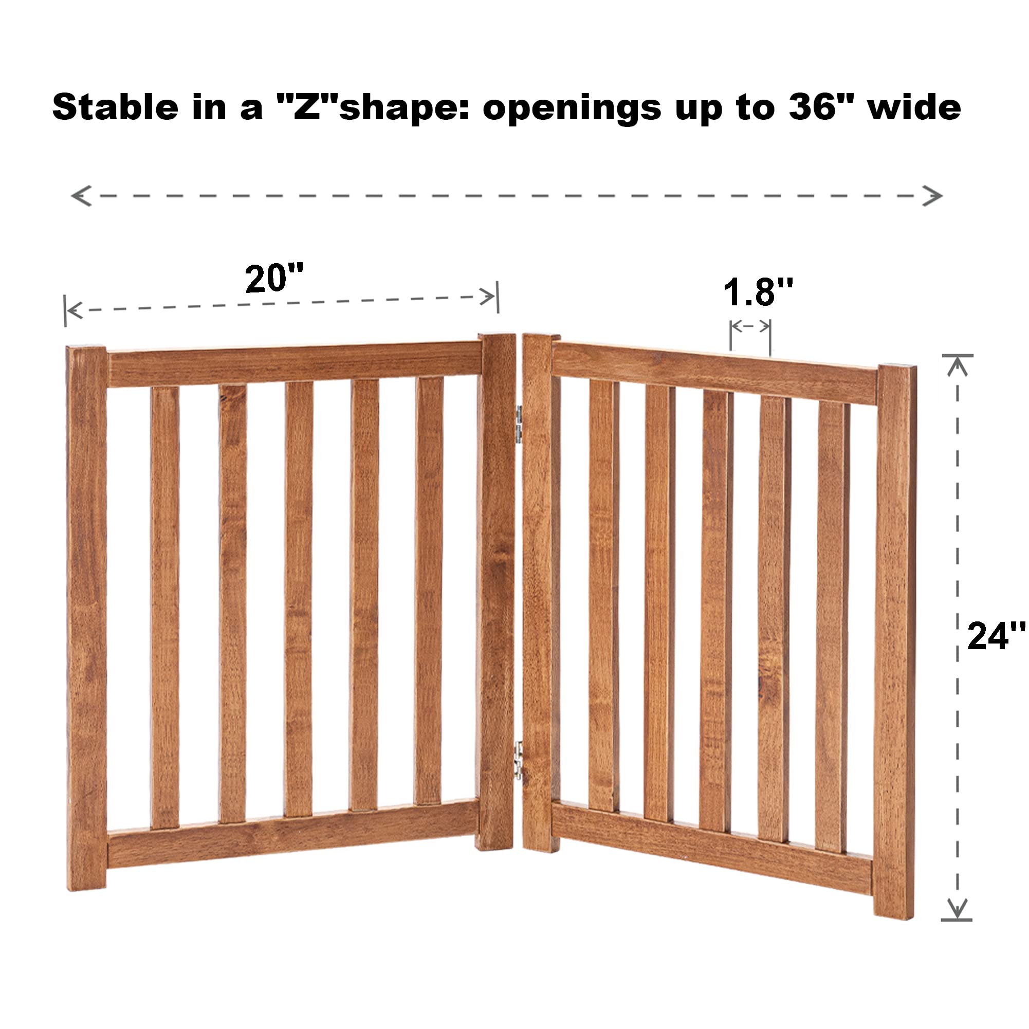 LZRS — Reja de Madera de Roble Plegable Independiente para Mascotas, Puerta de Seguridad Interior para Perros