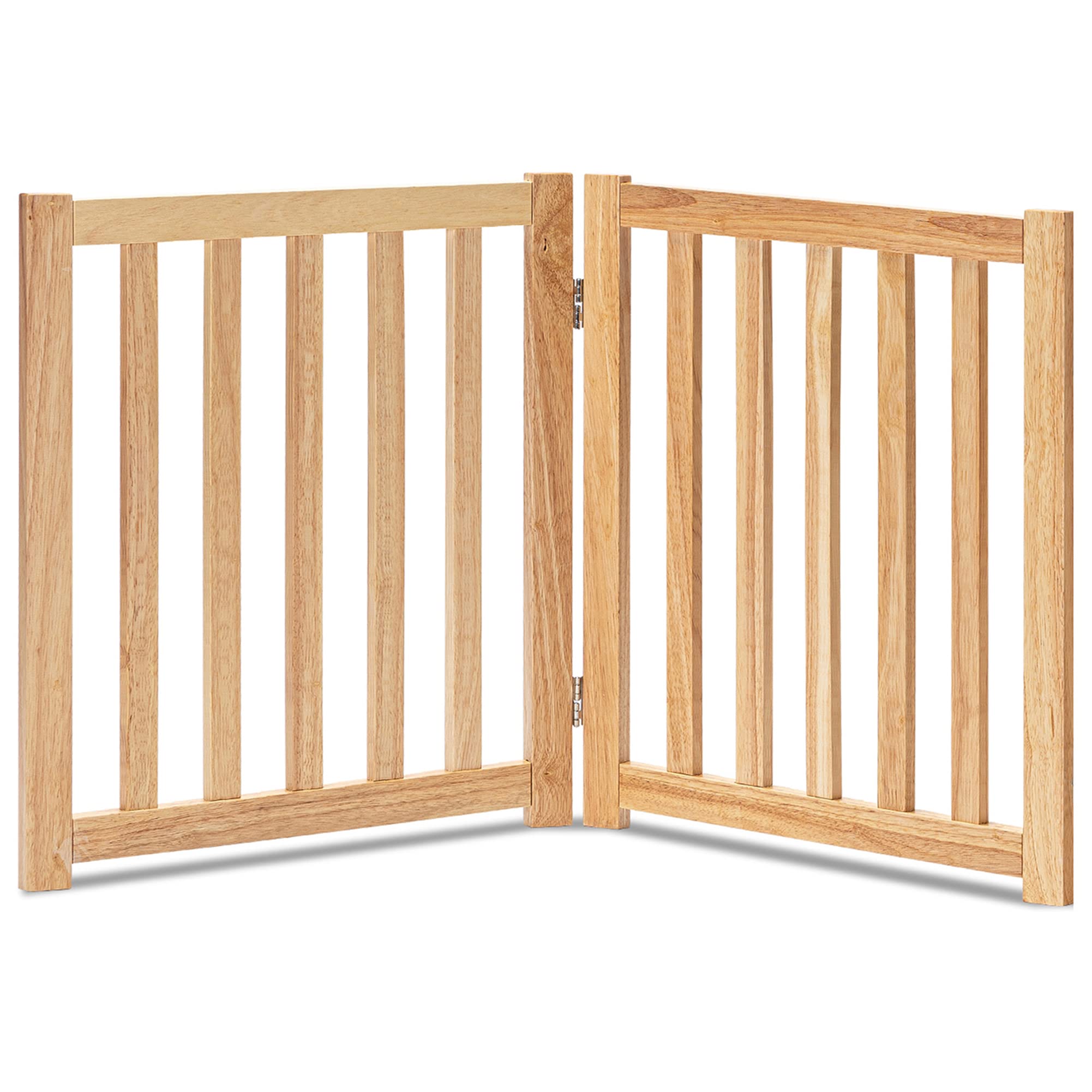 LZRS — Reja de Madera de Roble Plegable Independiente para Mascotas, Puerta de Seguridad Interior para Perros