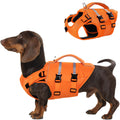 Kuoser — Chaleco Salvavidas con Alta Flotación, Tiras Reflectantes y Asa de Rescate para Perros