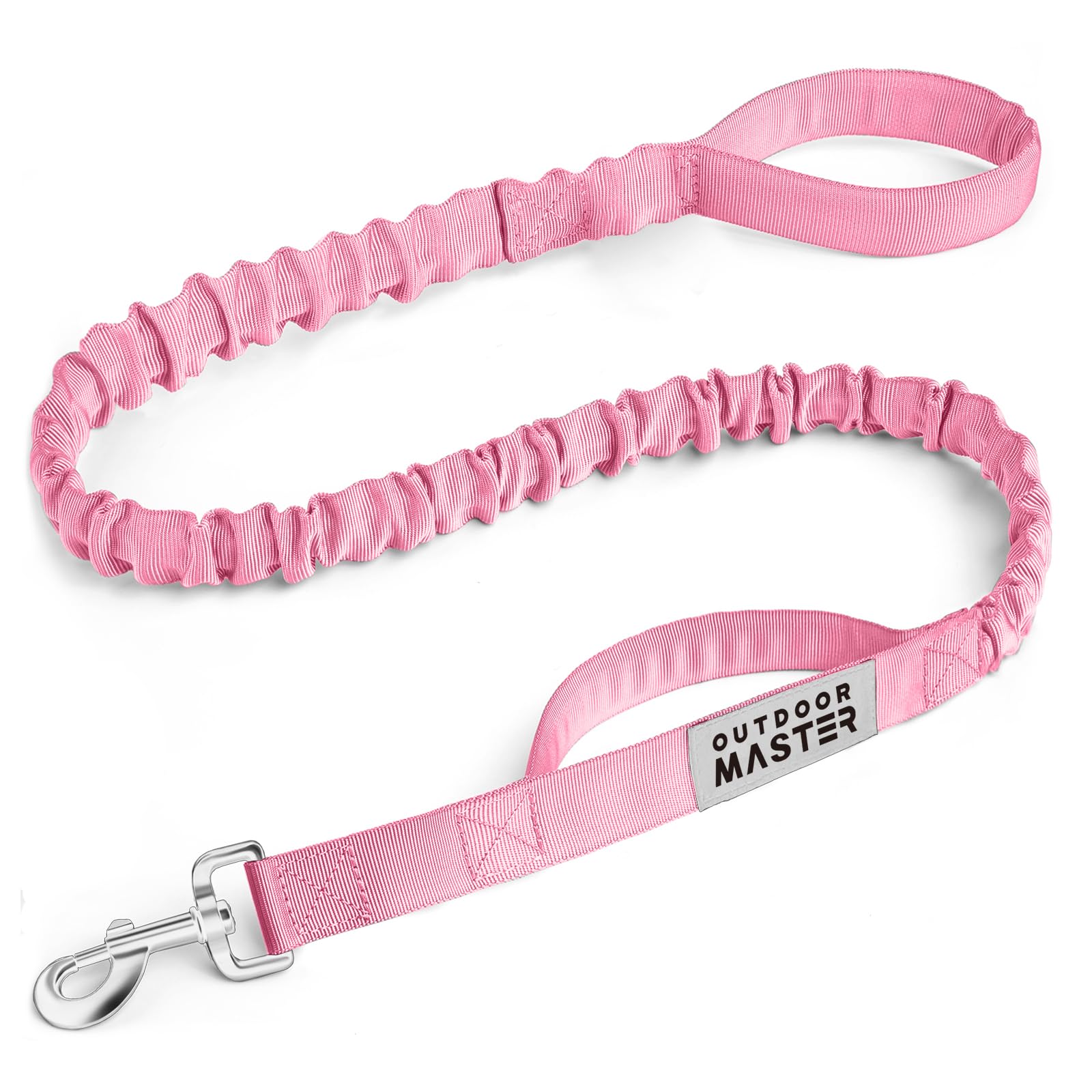 OutdoorMaster Bungee — Correa Elástica con Doble Mango Acolchado y Mosquetón 360° para Perro