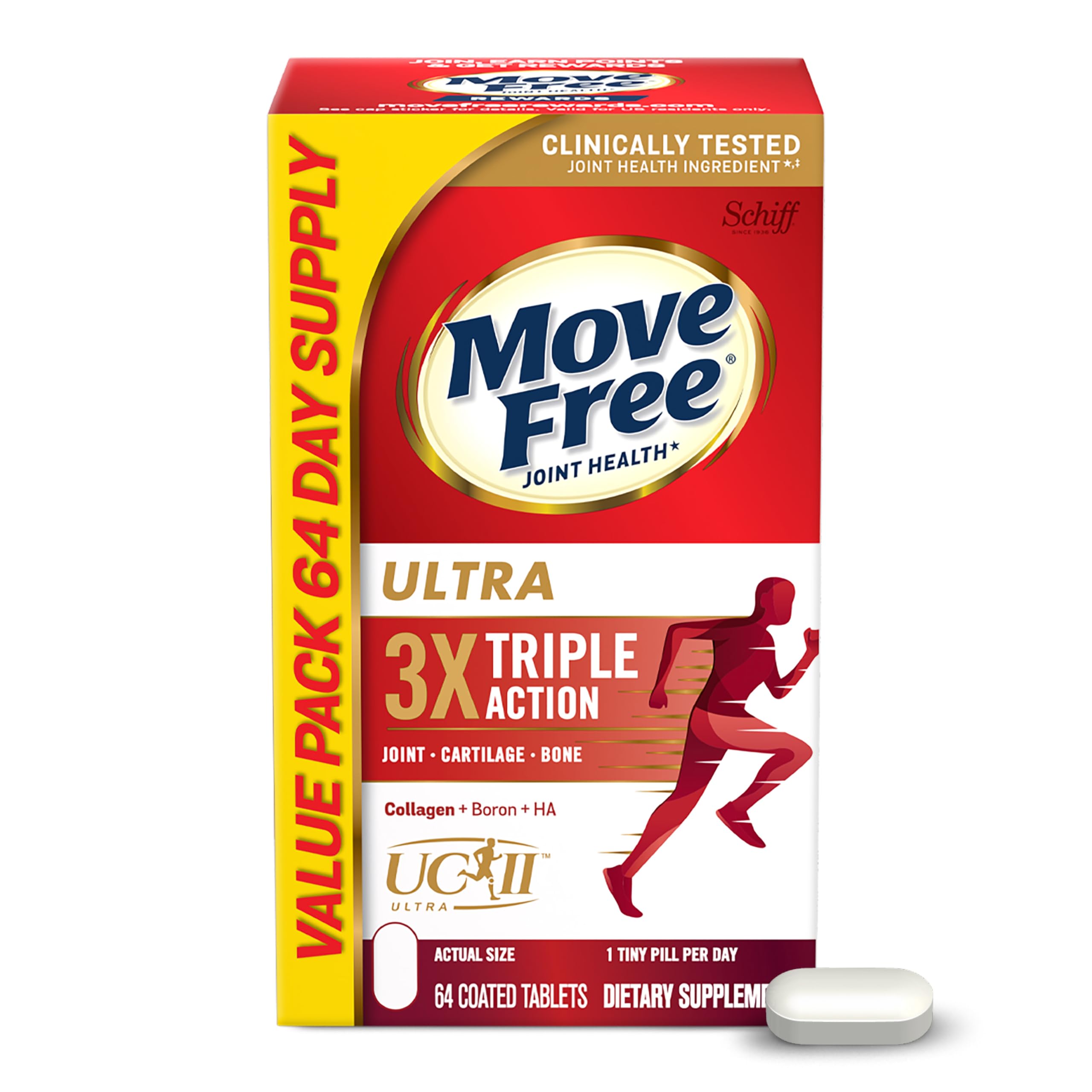 Move Free Ultra Triple Acción — Suplemento de Colágeno Tipo II para Soporte de Articulaciones, Cartílago y Huesos en Perros