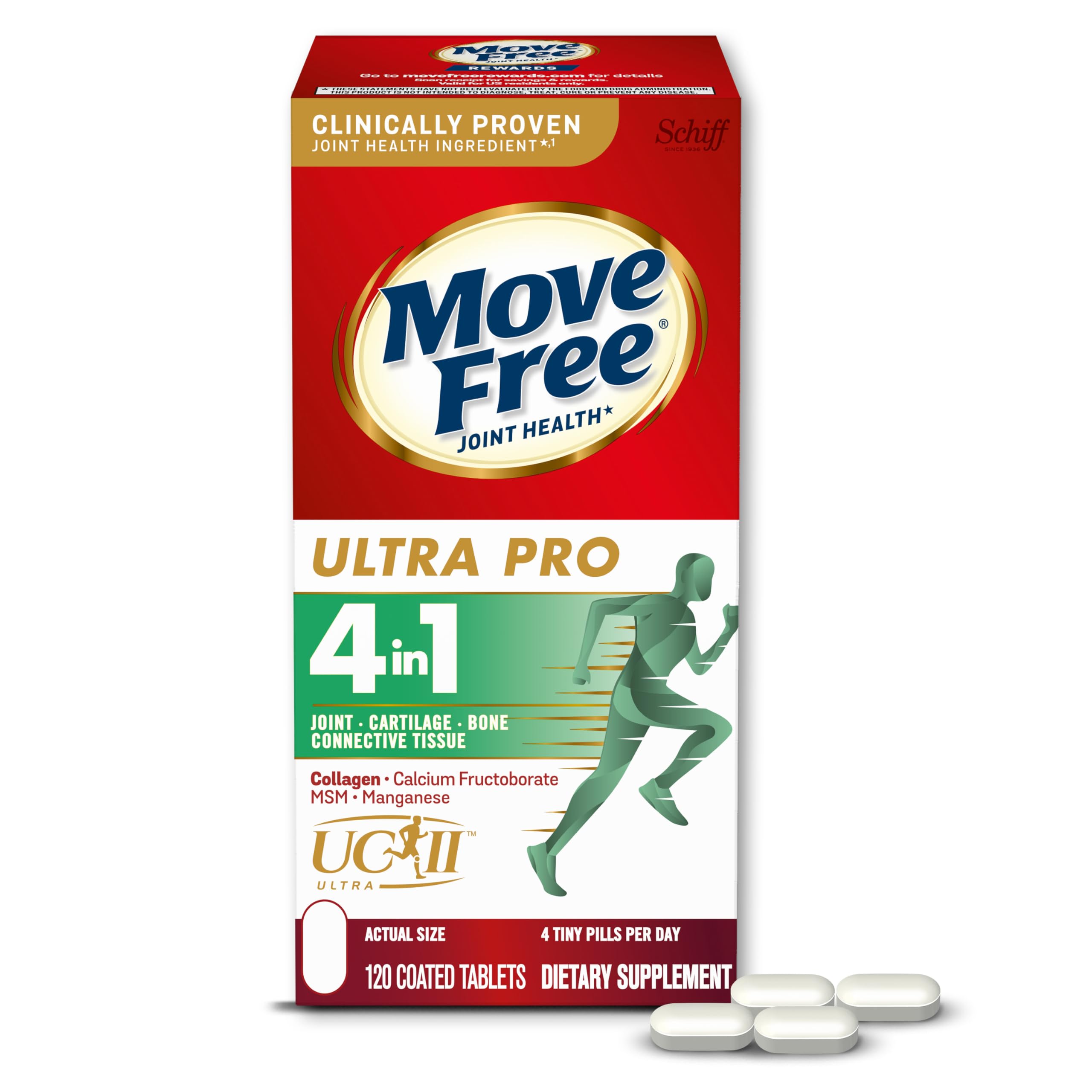 Move Free Ultra Triple Acción — Suplemento de Colágeno Tipo II para Soporte de Articulaciones, Cartílago y Huesos en Perros