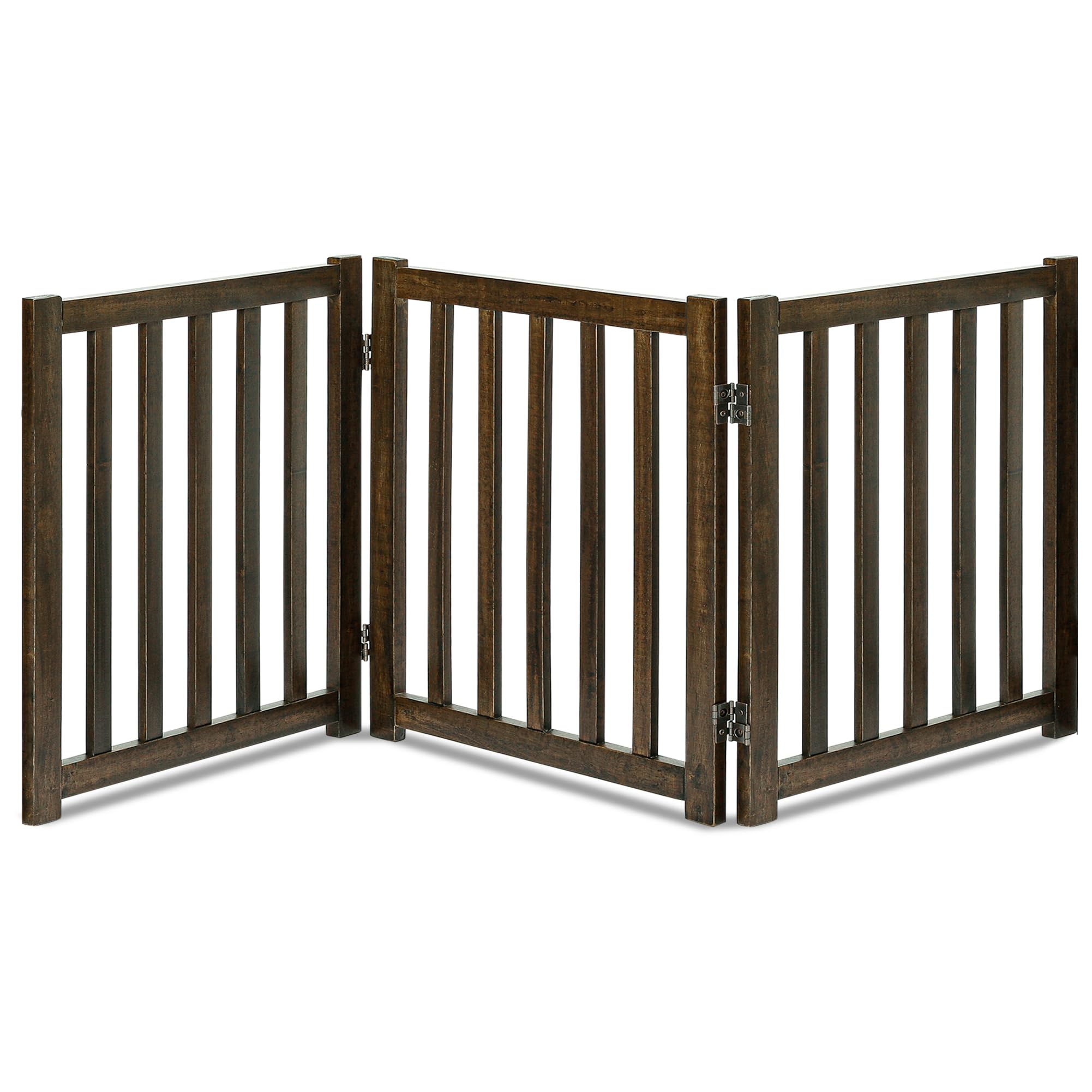 LZRS — Reja de Madera de Roble Plegable Independiente para Mascotas, Puerta de Seguridad Interior para Perros