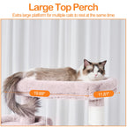 Heybly Torre para Gatos Grandes — Árbol Multinivel con Perchas Anchas, Cueva y Tablero Rascador para Gatos de hasta 9 kg