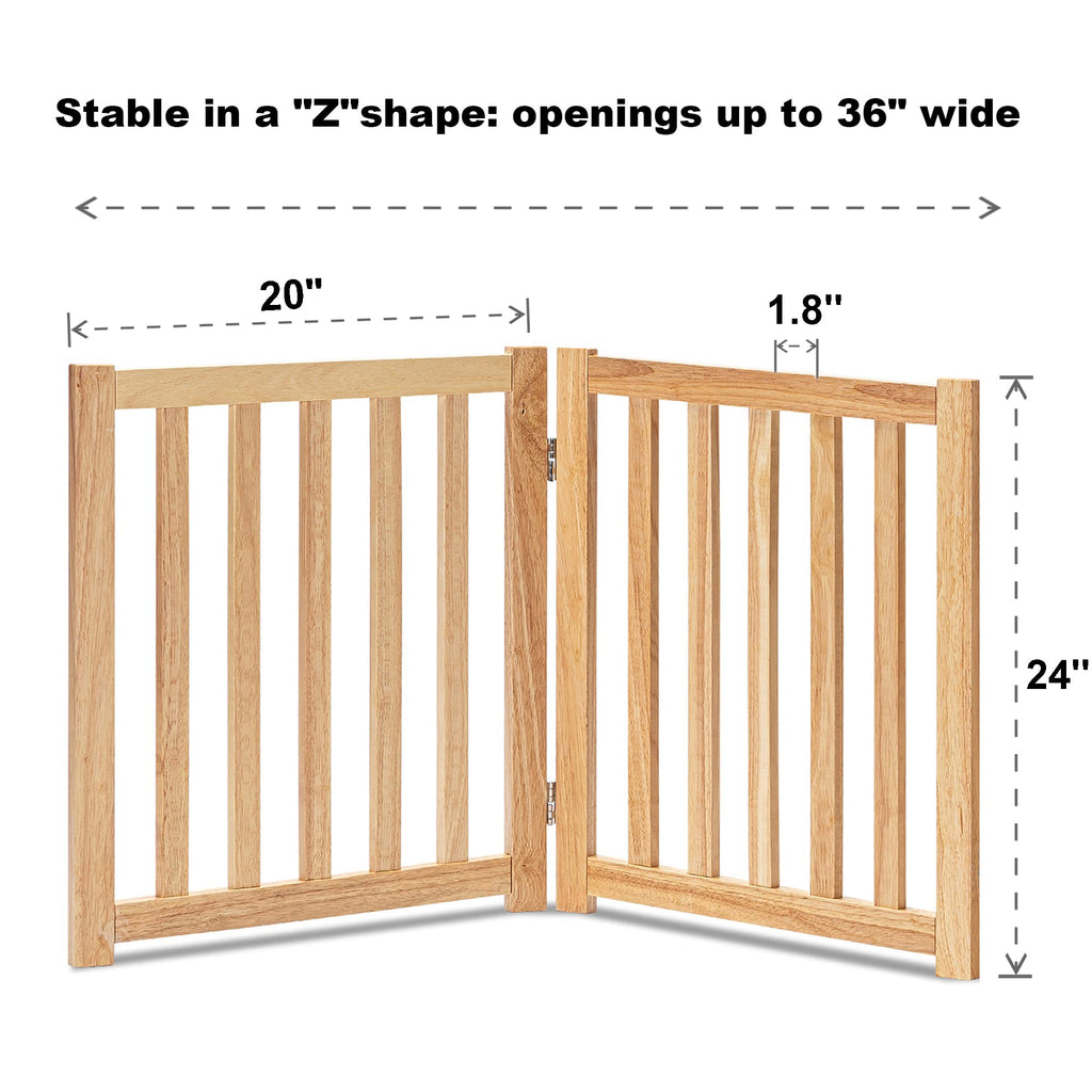 LZRS — Reja de Madera de Roble Plegable Independiente para Mascotas, Puerta de Seguridad Interior para Perros
