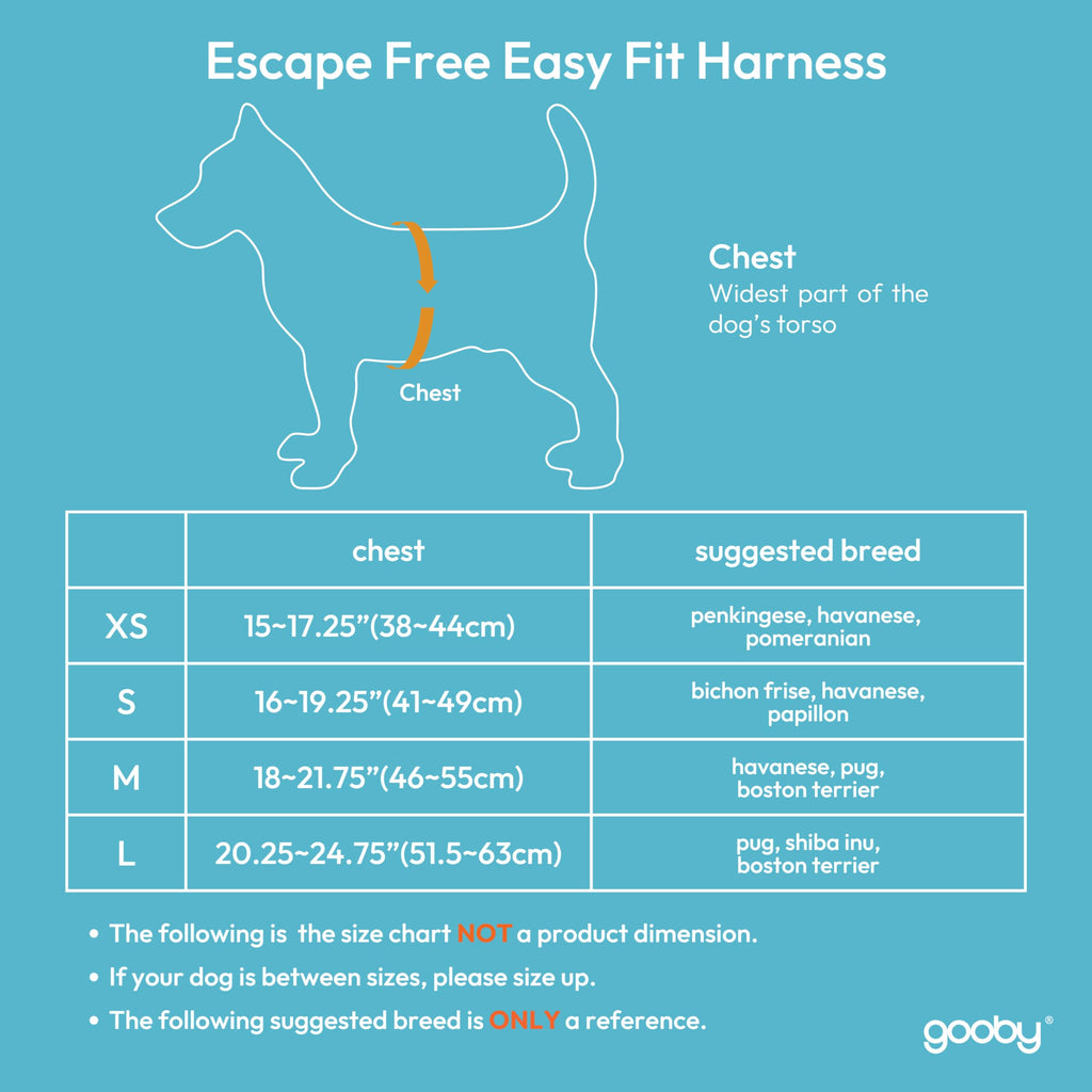 Gooby Escape Free Easy Fit — Arnés Antijale con Diseño Step-In y Hebilla de Liberación Rápida para Perros Pequeños y Medianos