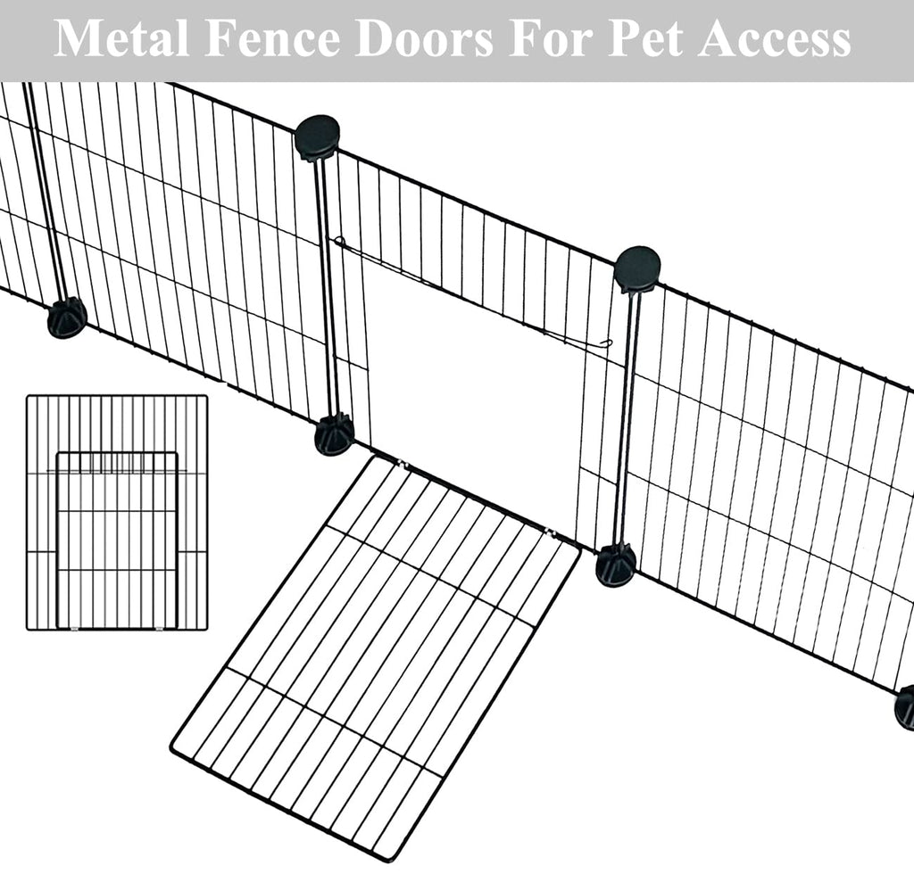 LANGXUN — Corral y Jaula Modular de Metal para Animales Pequeños, Conejos, Cobayos, Cachorros y Gatitos | Uso Interior y Exterior
