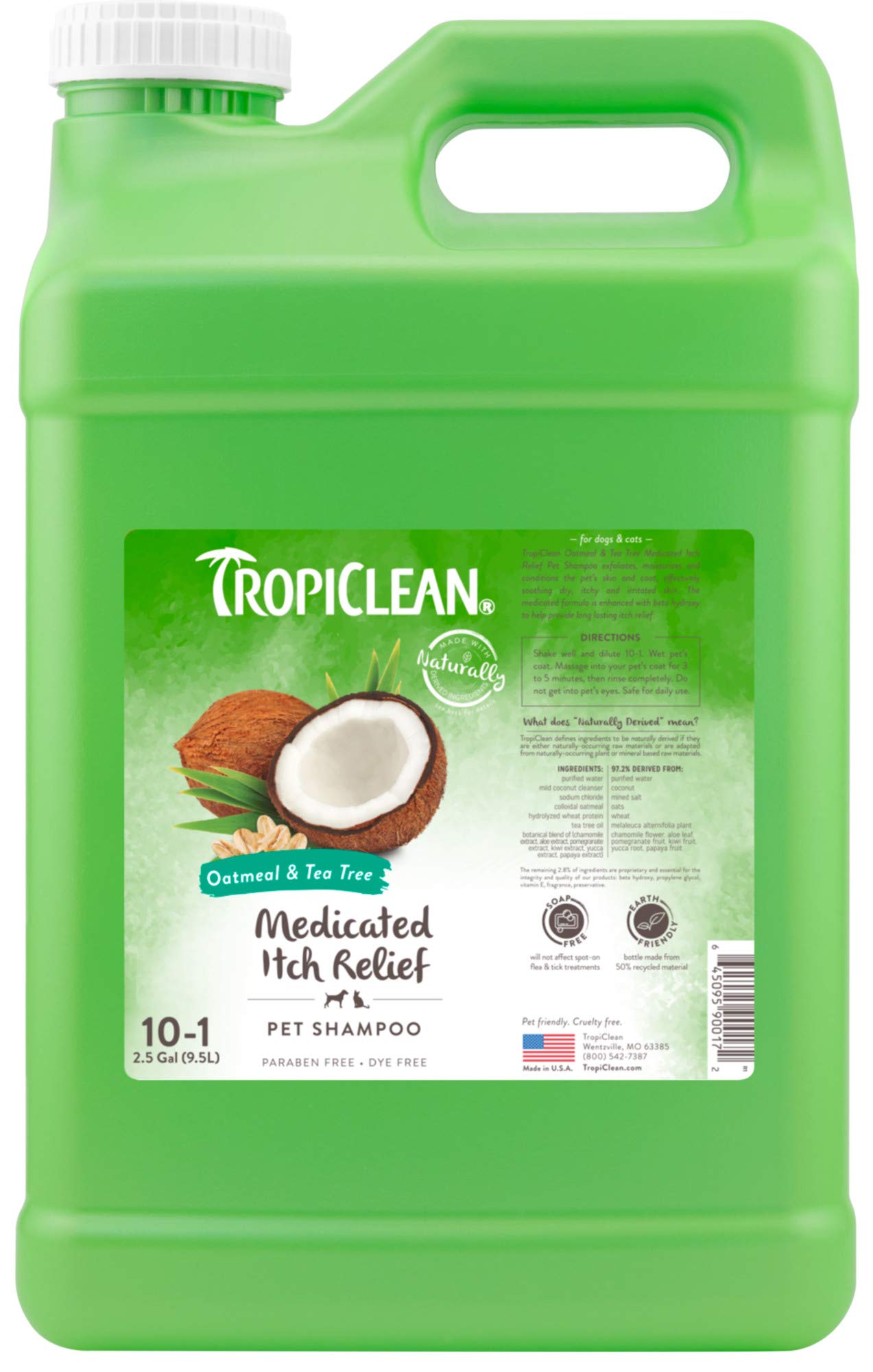 TropiClean Shampoo Galón — Shampoo Natural de Limpieza Profunda para Perros y Gatos