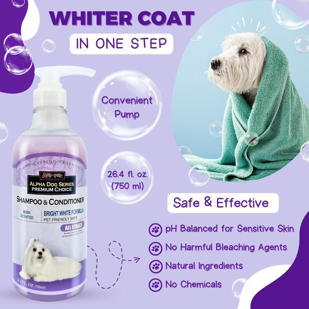 Alpha Dog Series — Shampoo y Acondicionador 2 en 1 con Aloe Vera para Perro, Fórmula Natural, pH Balanceado y Sin Lágrimas