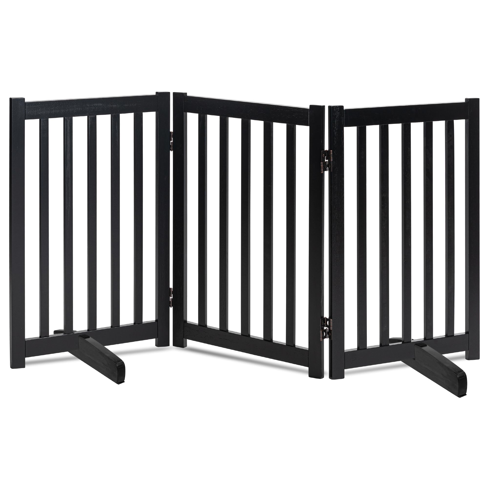 LZRS — Reja de Madera de Roble Plegable Independiente para Mascotas, Puerta de Seguridad Interior para Perros