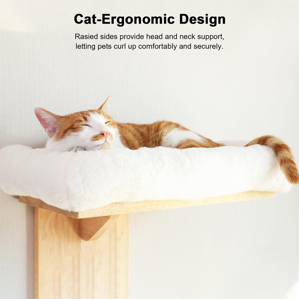 FUKUMARU — Repisas de Pared para Gatos, Plataformas Flotantes de Madera con Forma de Árbol para Trepar, Jugar y Descansar