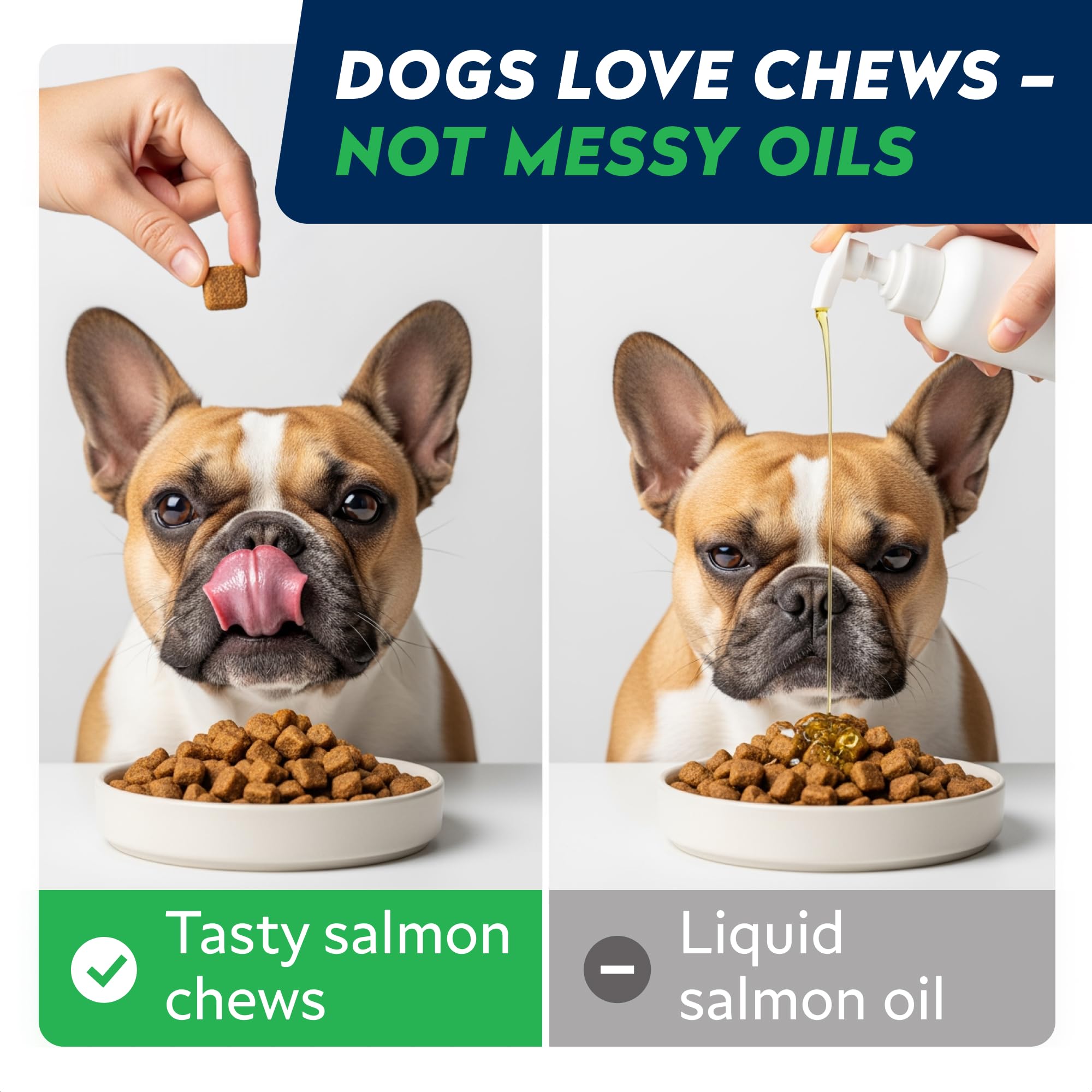 StrellaLab Fish Oil — Gomitas de Omega 3 para Perros con Alivio de Alergias, Comezón y Muda de Pelo