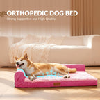 Patas Lague — Cama Ortopédica con Bolster en L y Cubierta Lavable Impermeable para Perro