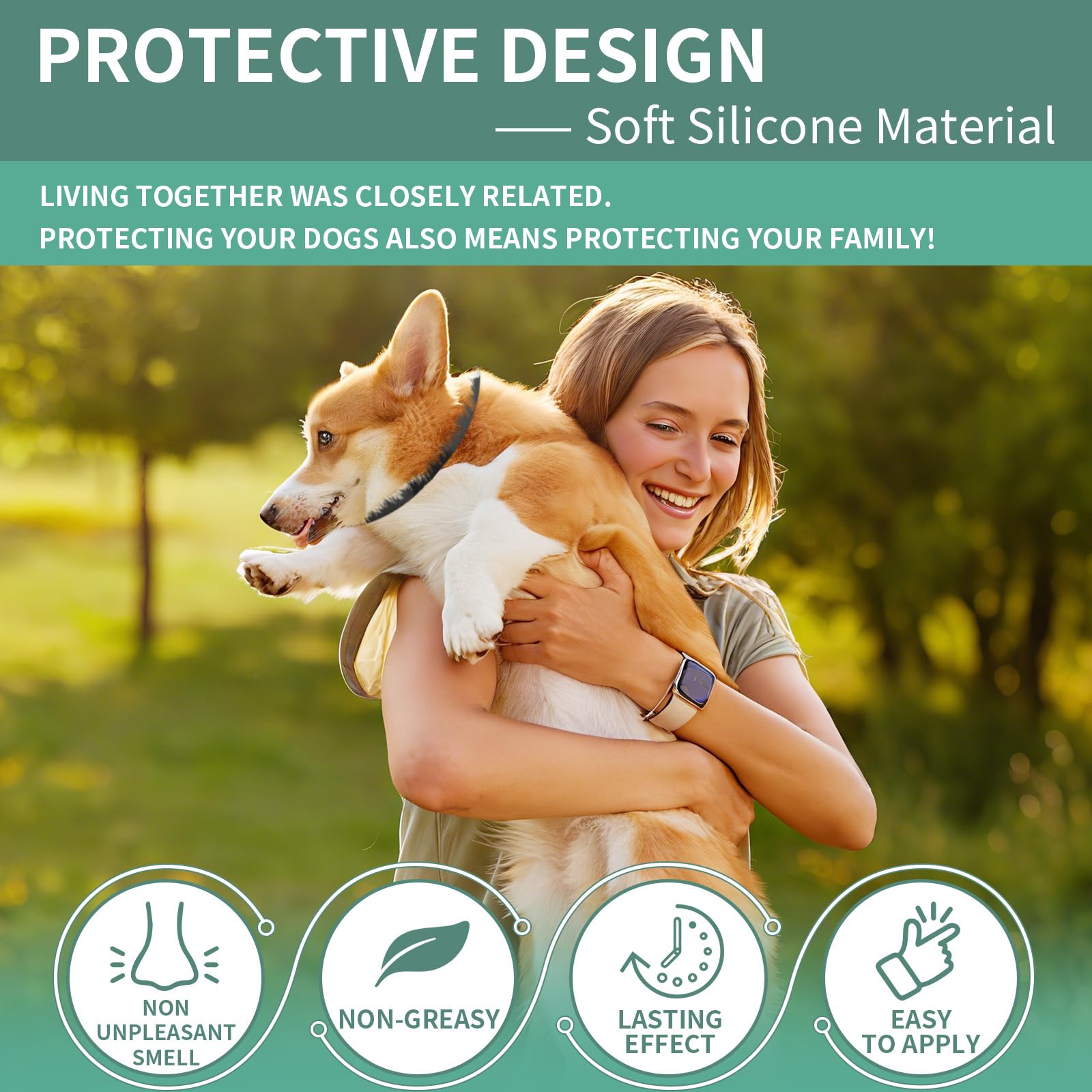 Puyrzoe Collar Antipulgas y Garrapatas para Perros y Cachorros — Paquete de 4 Collares con 32 Meses de Protección, Impermeable, Ajustable y de Liberación Lenta (Negro)