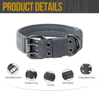 OneTigris Tactical — Collar Militar Ajustable con Argolla D y Hebilla de Metal para Perro