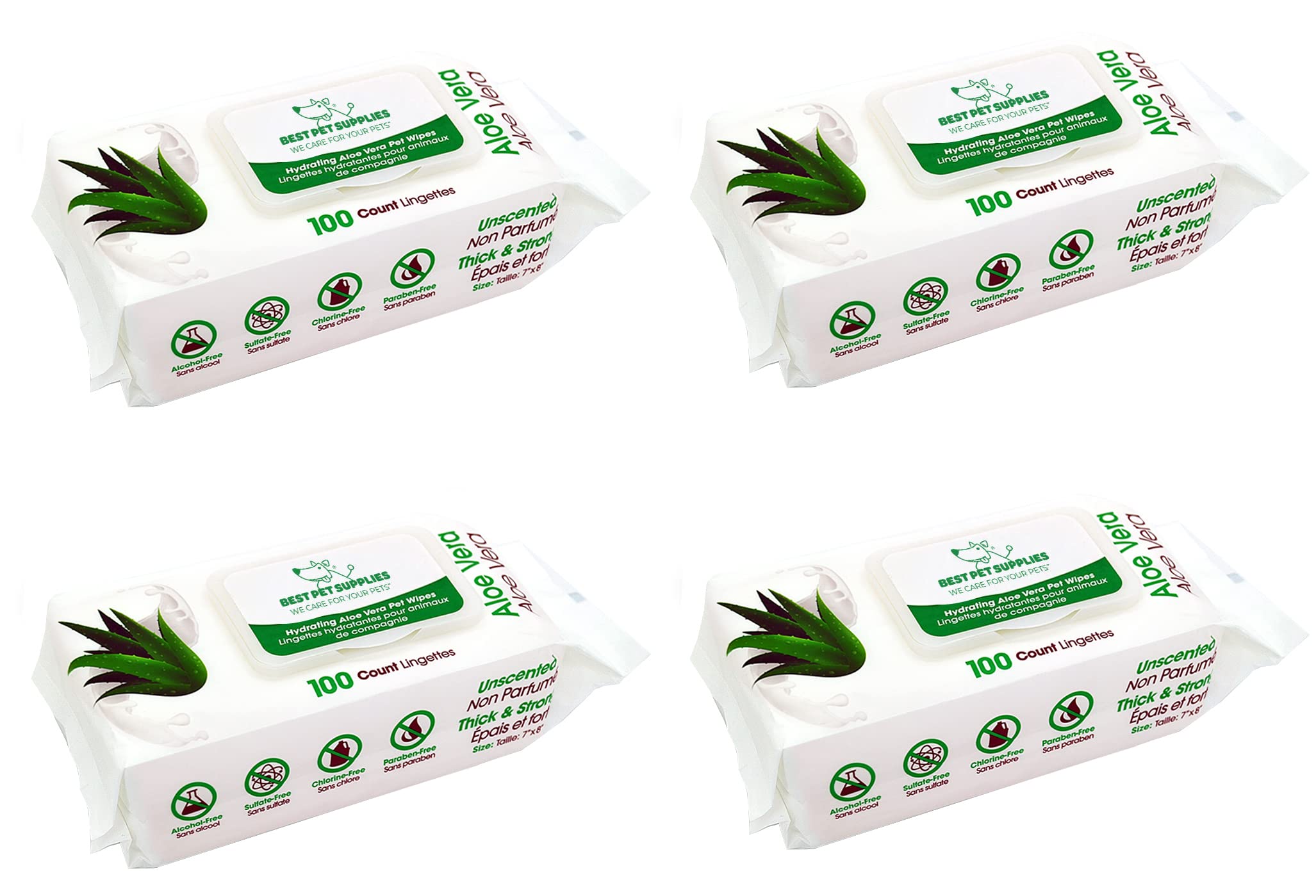 Best Pet Supplies — Toallitas Húmedas de Limpieza para Perros y Gatos, Paquete de 400, Base Vegetal, Desodorizante para Pelaje, Piel Seca, con Picazón o Sensible, Limpian Orejas, Patas, Cuerpo y Cola