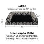 Furhaven — Funda de Repuesto para Cama de Perro Estilo Sofá con Felpa y Diseño Kilim Suroeste, Lavable a Máquina