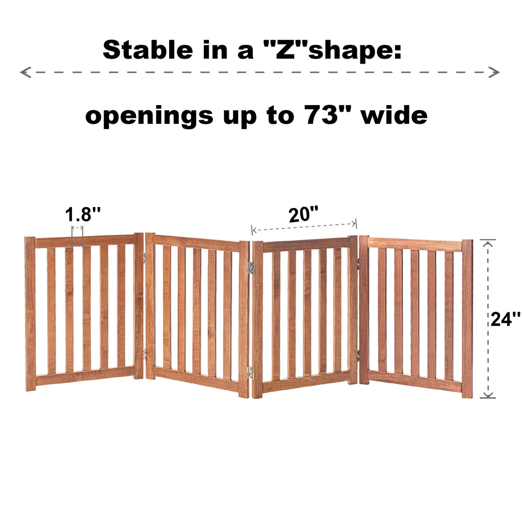 LZRS — Reja de Madera de Roble Plegable Independiente para Mascotas, Puerta de Seguridad Interior para Perros