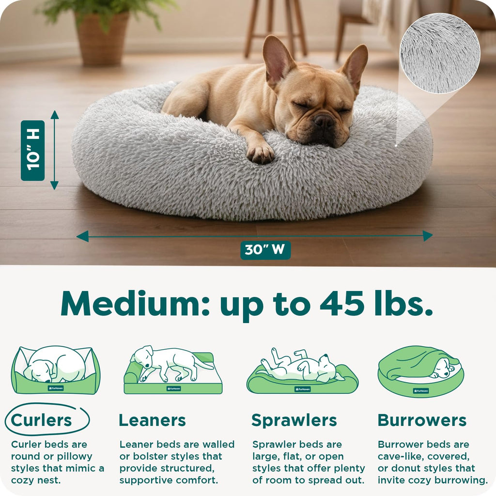 FurHaven Calming Cuddler — Cama Donut Calmante de Peluche para Perros y Gatos