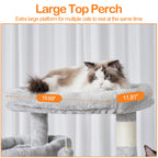 Heybly Torre para Gatos Grandes — Árbol Multinivel con Perchas Anchas, Cueva y Tablero Rascador para Gatos de hasta 9 kg