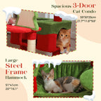 PAWZ Road 72-81 Inches Large Cat Tree, Tall Cat Tower with Large Mental Hammock for Indoor Cats Adults,7 Sisal-Covered Scratching Posts, 2 Padded Perches, Condos, and Basket