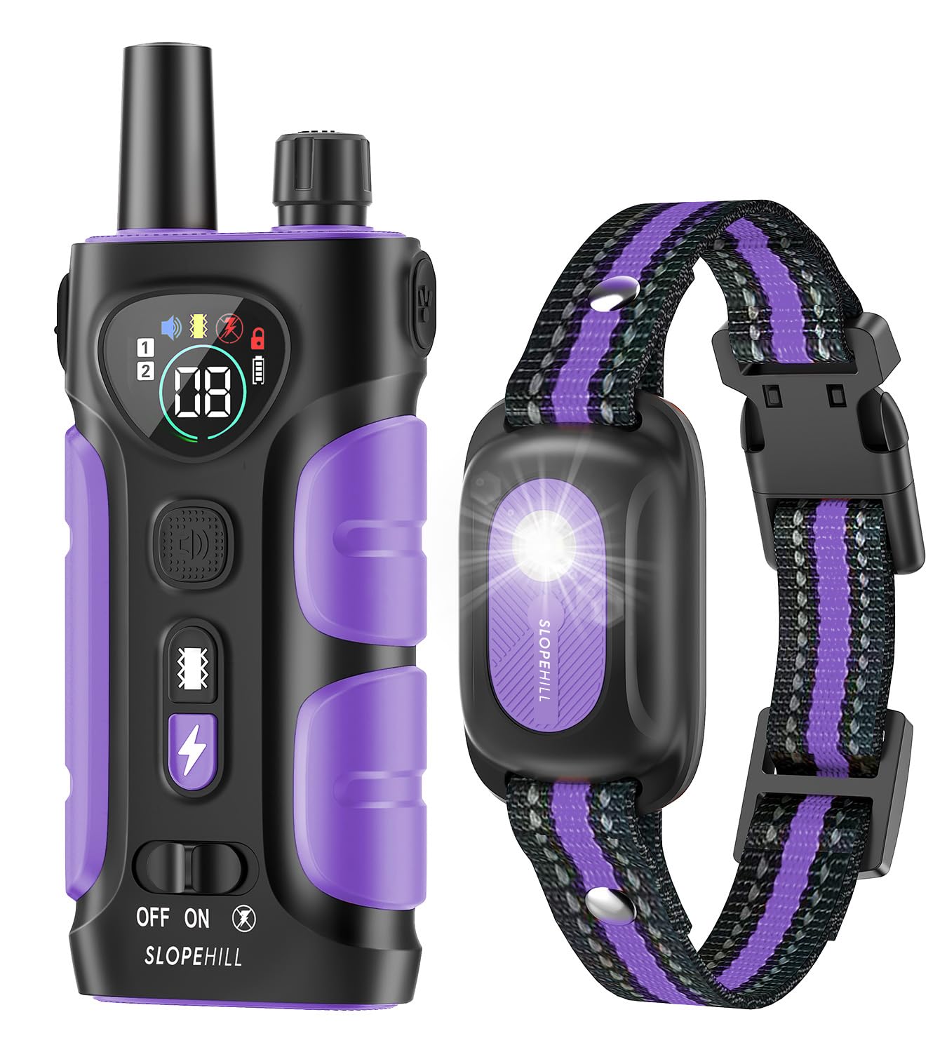 SLOPEHILL — Collar de Entrenamiento con Control Remoto para Perro con 5 Modos: Vibración, Beep, Descarga, Luz y Modo Sin Descarga