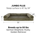 Furhaven Cooling Gel — Cama Ortopédica con Gel Refrescante, Bolsters Removibles y Cubierta Lavable para Perros Grandes