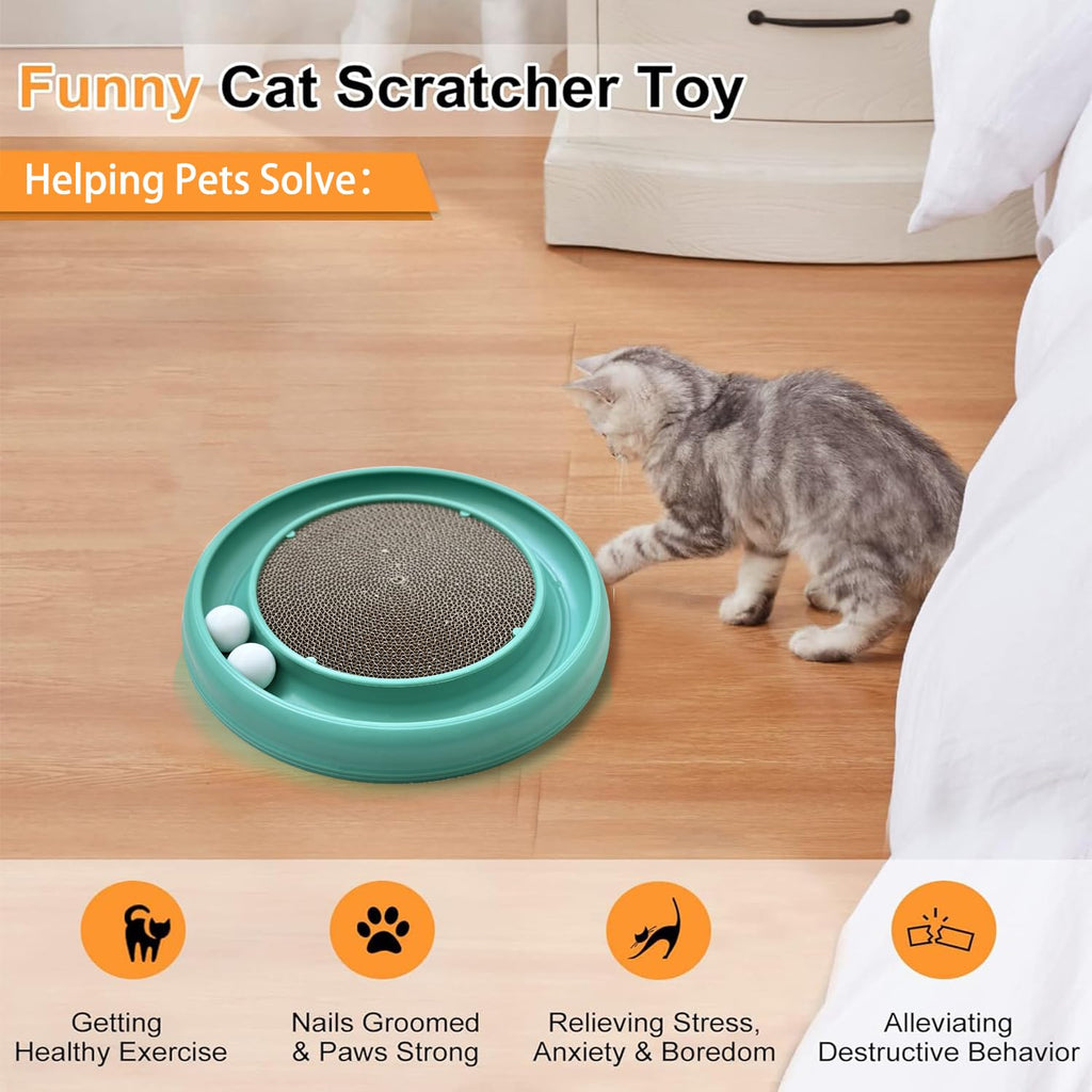 LYCTDD — Rascador Interactivo con Pista de Bolas y Tablero Rascador para Gatos Adultos y Gatitos de Interior