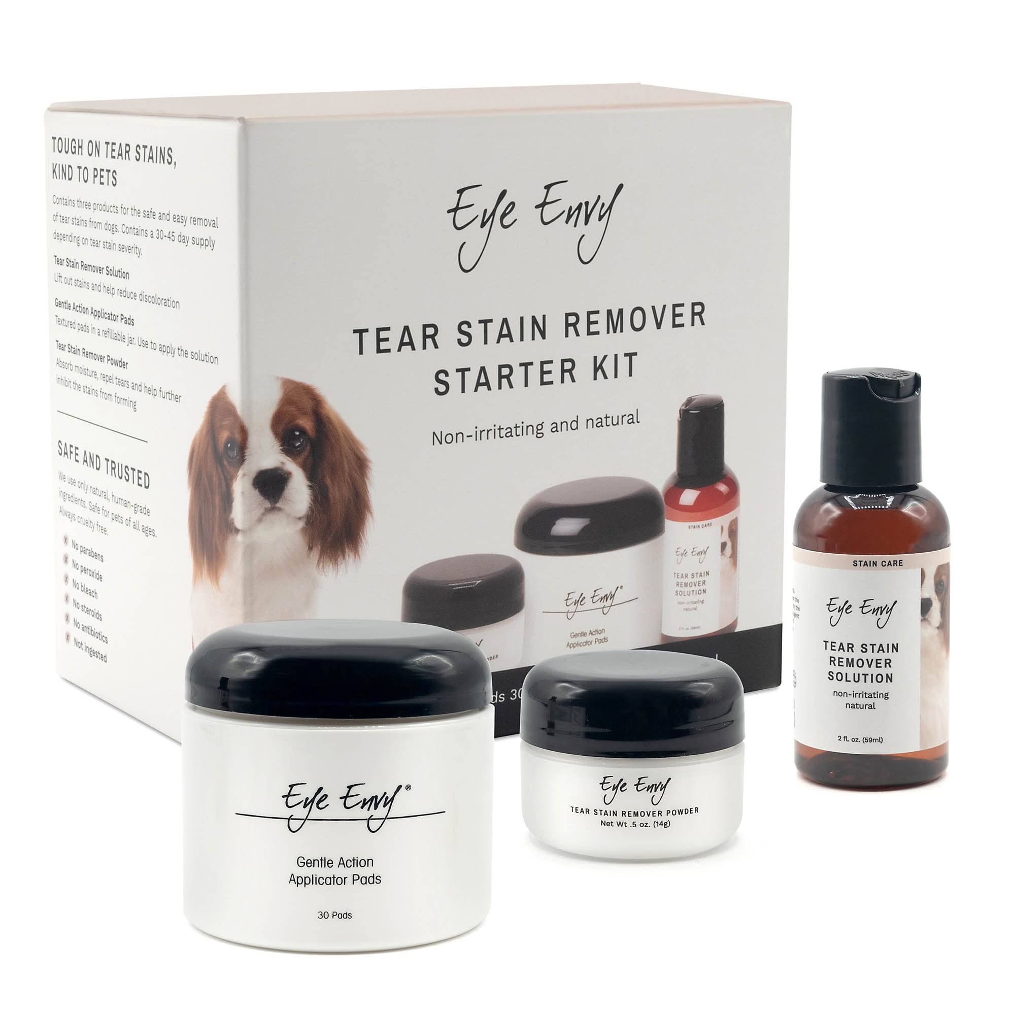 Eye Envy — Kit Inicial Removedor de Manchas de Lágrimas con Polvo ProPowder y Brocha Aplicadora para Perro