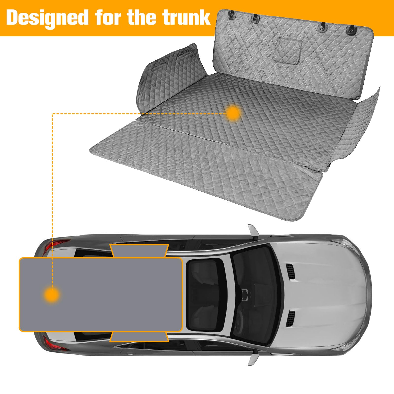 PETICON — Cubierta Protectora Impermeable para Maletero de SUV, Sedán y Van con Protector de Cajuela y Antideslizante para Perros