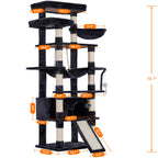Heybly Torre para Gatos Grandes — Árbol Multinivel con Perchas Anchas, Cueva y Tablero Rascador para Gatos de hasta 9 kg