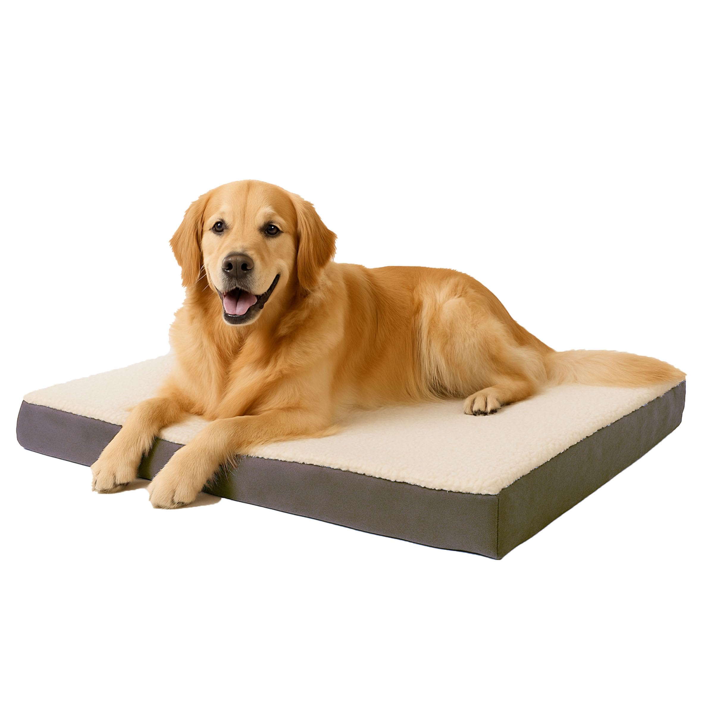 Petmaker — Cama Ortopédica con Memory Foam y Cubierta de Sherpa Lavable para Perro