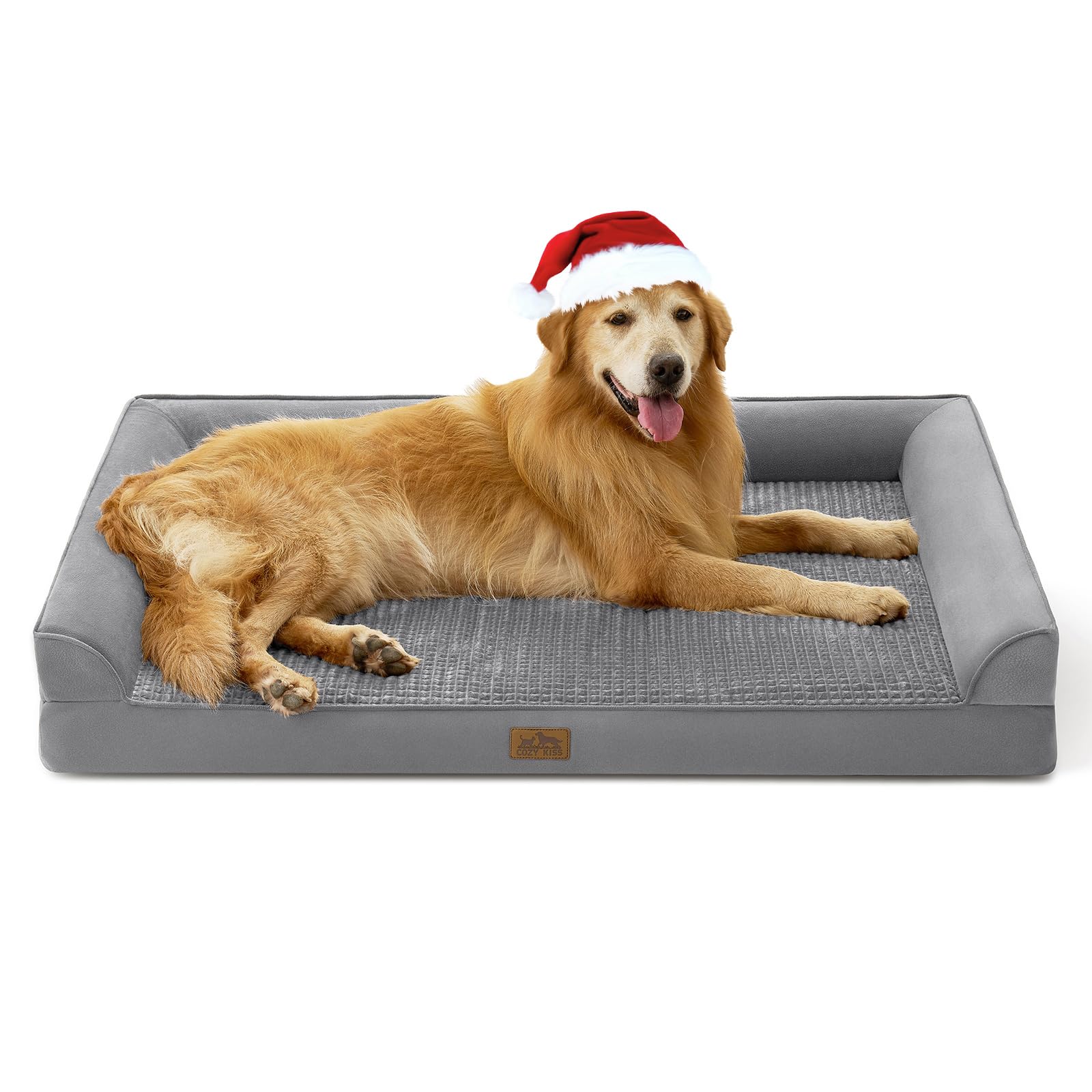 COZY KISS — Cama Ortopédica con Soporte en Espuma tipo Huevo y Bordes Acolchados en U para Perro