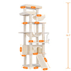 Heybly Torre para Gatos Grandes — Árbol Multinivel con Perchas Anchas, Cueva y Tablero Rascador para Gatos de hasta 9 kg
