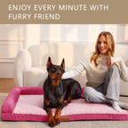 Patas Lague — Cama Ortopédica con Bolster en L y Cubierta Lavable Impermeable para Perro