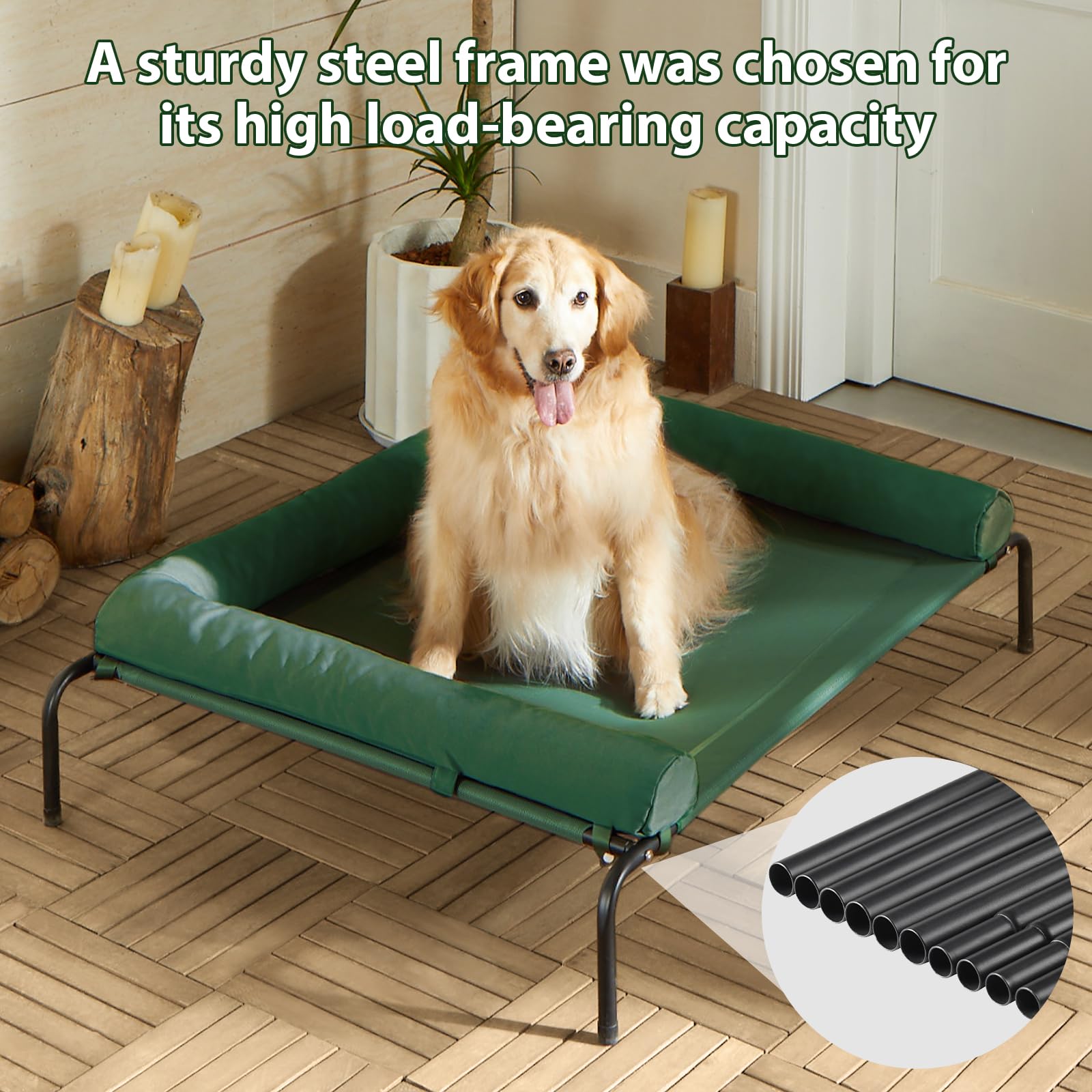 RRPETHOME — Cama Elevada Refrescante con Malla Transpirable y Patas Antideslizantes para Perros Grandes