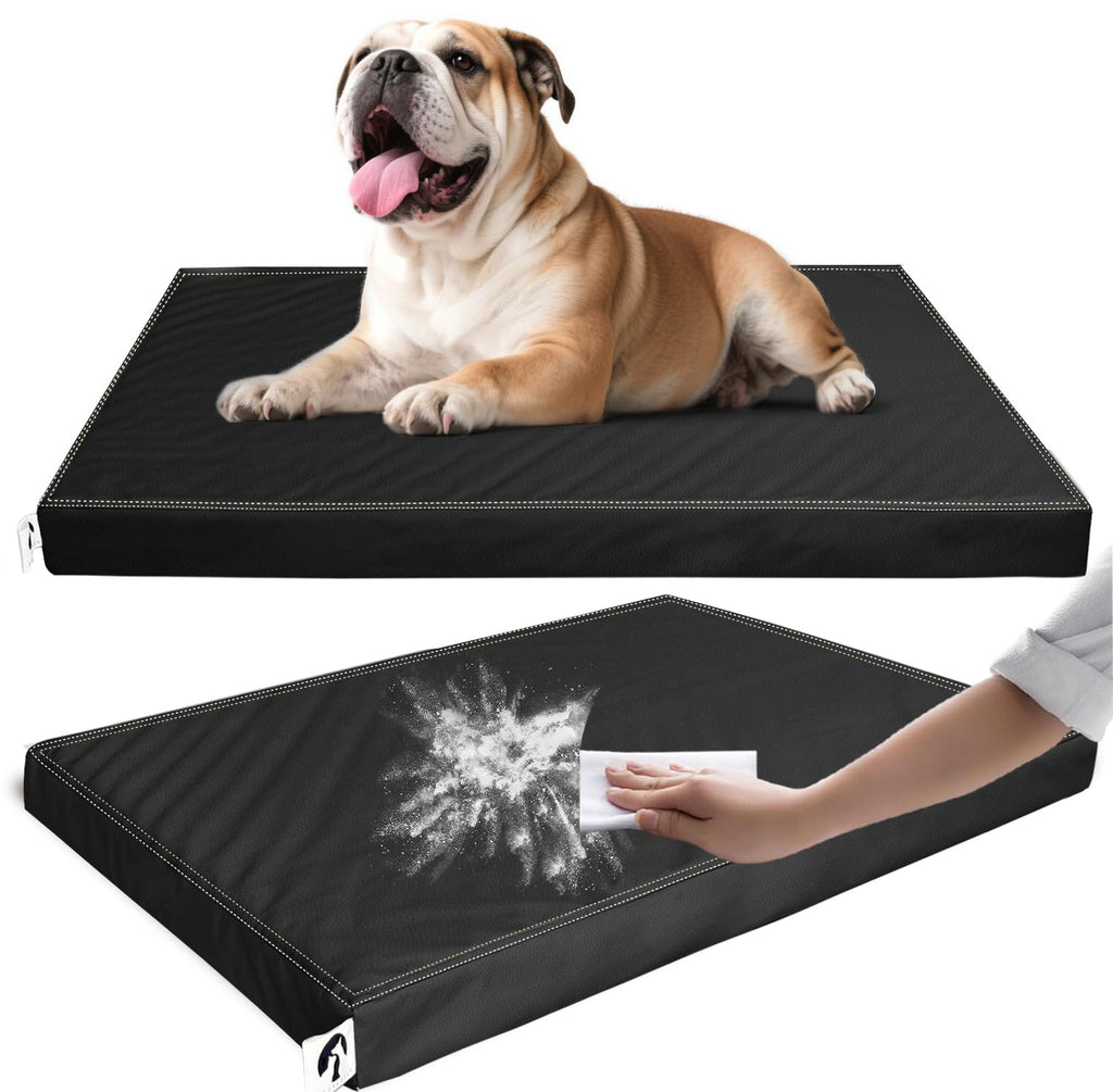 Cama Ortopédica de Piel con Memory Foam — Descanso Confortable para Perros Pequeños, Medianos y Grandes