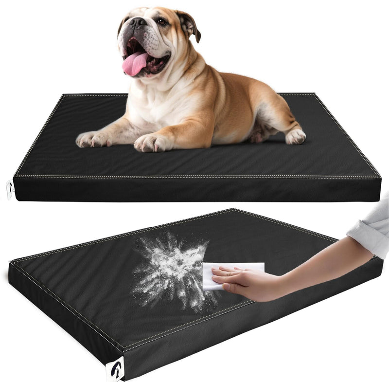 Cama Ortopédica de Piel con Memory Foam — Descanso Confortable para Perros Pequeños, Medianos y Grandes