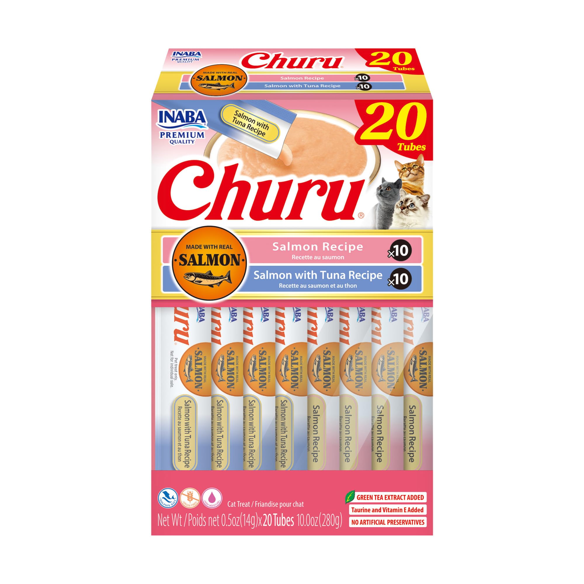INABA Churu — Snack Cremoso Lickable sin Granos con Vitamina E y Taurina para Gato