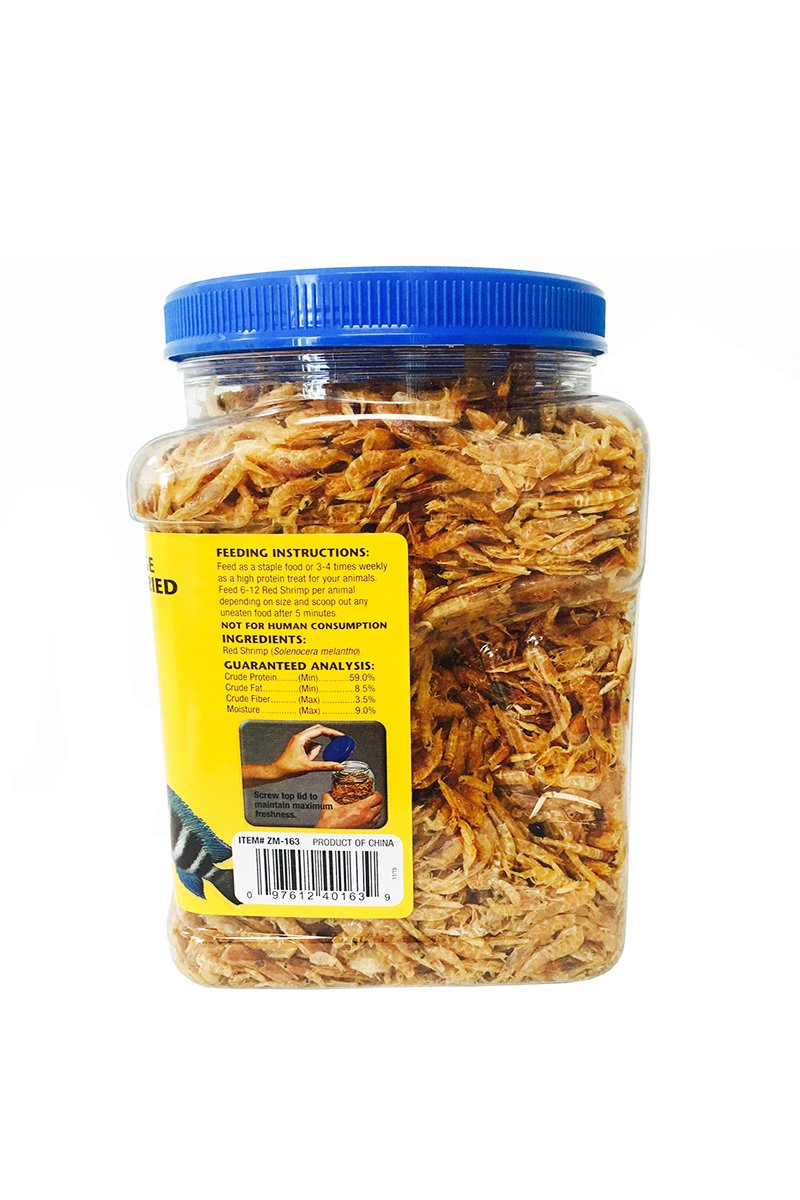 Zoo Med Sun-Dried Red Shrimp — Camarones Secados al Sol para Tortugas Acuáticas y Peces de Acuario