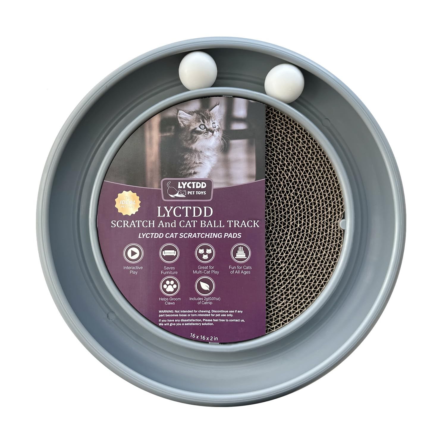LYCTDD — Rascador Interactivo con Pista de Bolas y Tablero Rascador para Gatos Adultos y Gatitos de Interior