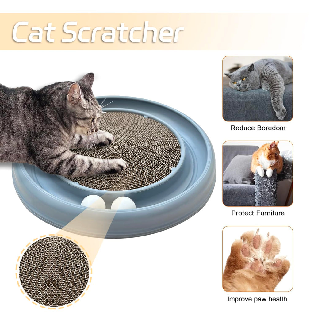 LYCTDD — Rascador Interactivo con Pista de Bolas y Tablero Rascador para Gatos Adultos y Gatitos de Interior