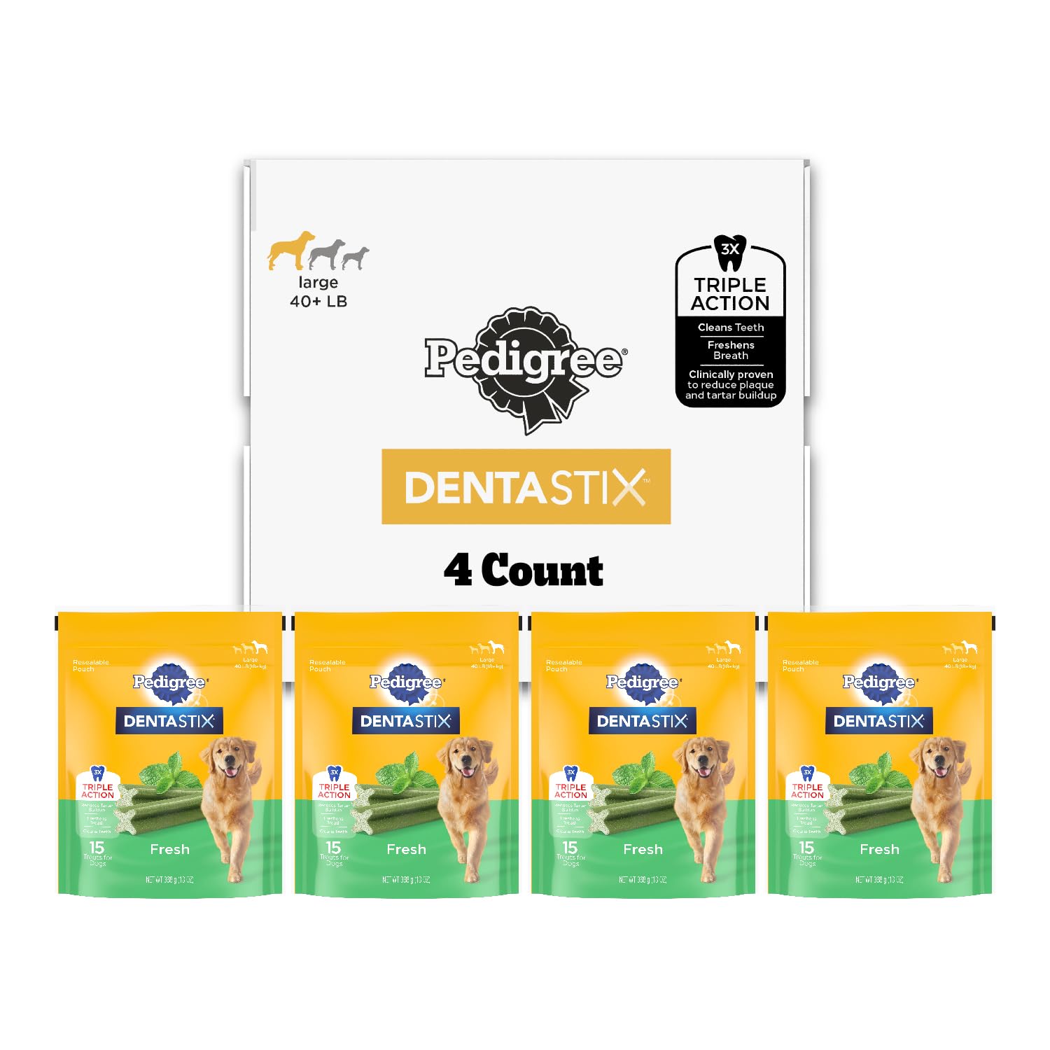 Pedigree Dentastix — Premios Dentales de Acción Triple para Perros de Raza Grande